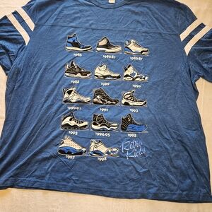 Blue T-Shirt with Sneaker Graphics